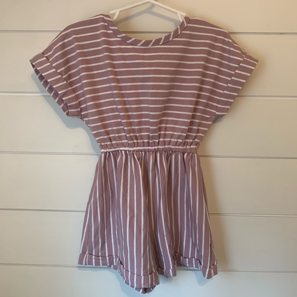 Baileys Blossom pink stripe romper